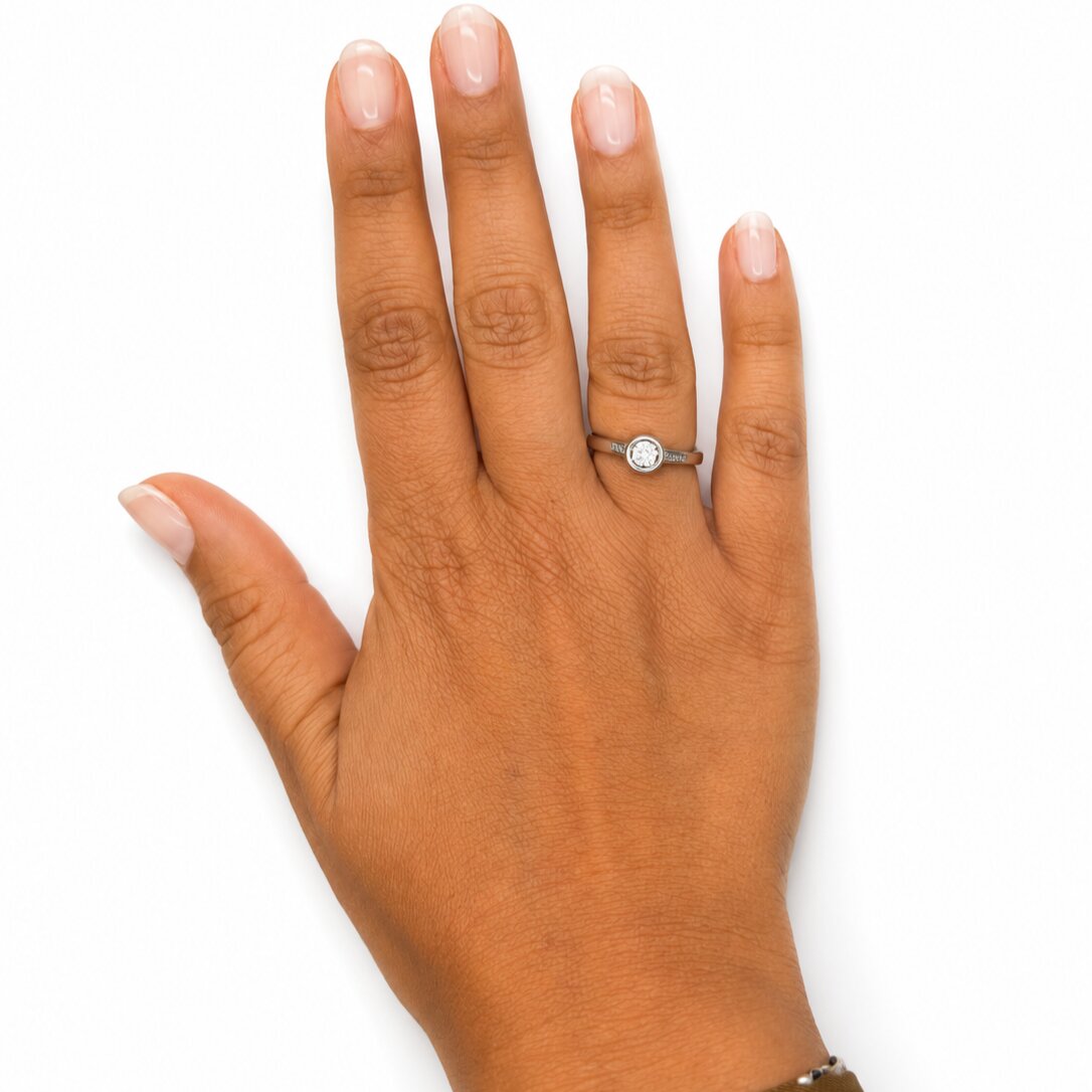 Bliss Solitaire Ring in 18kt White Gold with Diamond - Image 5
