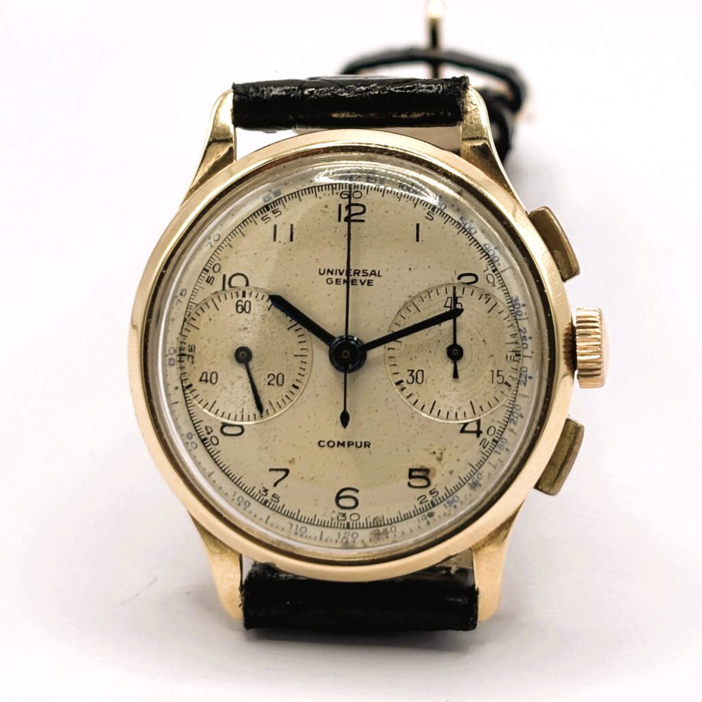Universal Geneve Cronografo Uni-Compax Compur in oro 18 Kt - Cal. 285