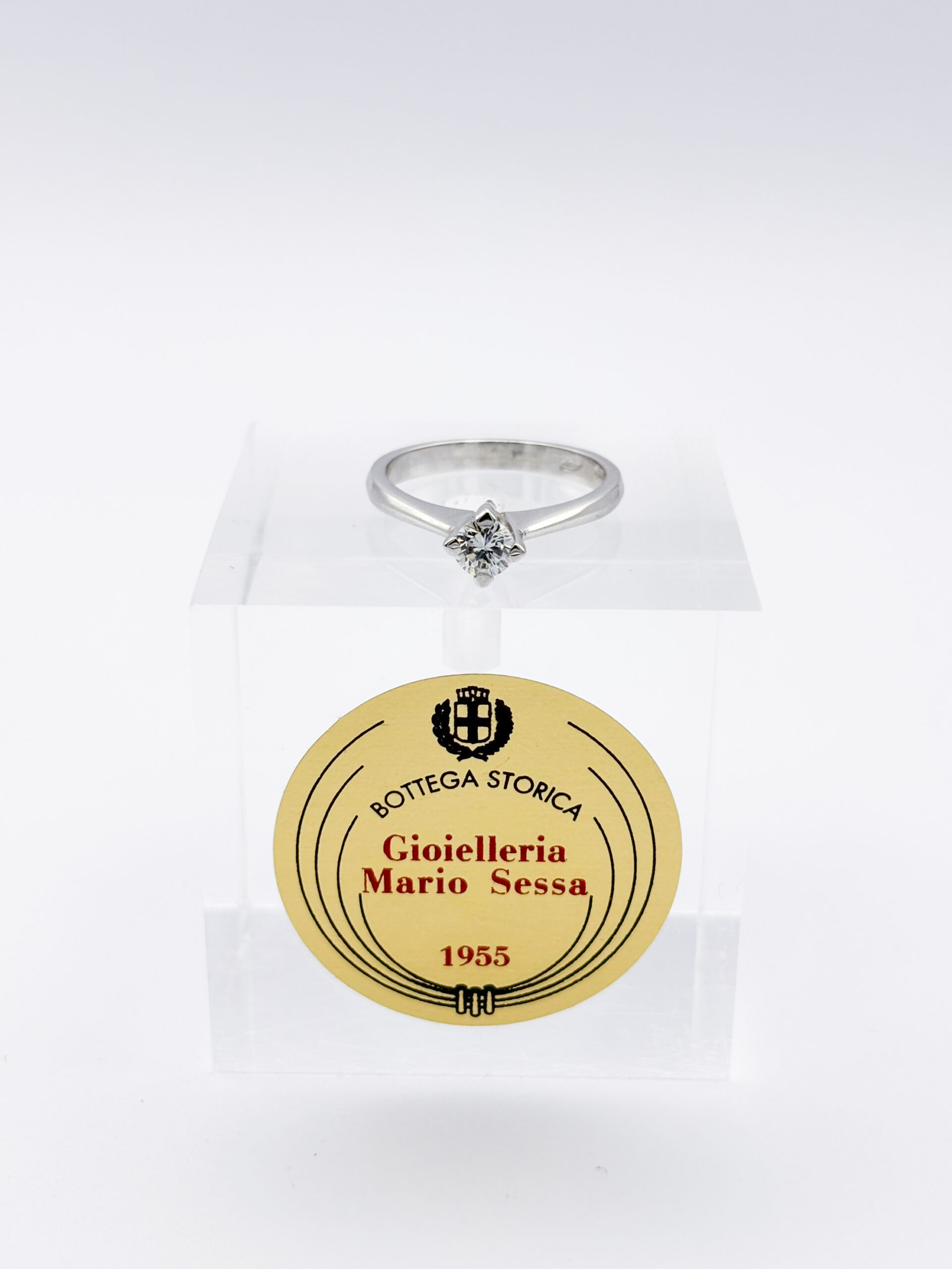 Anello Solitario in Oro Bianco 18 kt con Diamante - immagine 6