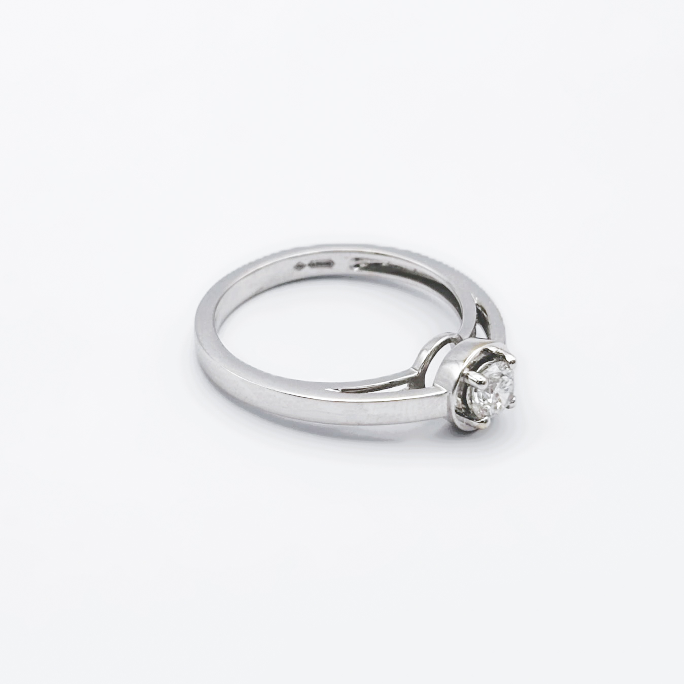 Bliss Solitaire Ring in 18kt White Gold with Diamond - Image 2