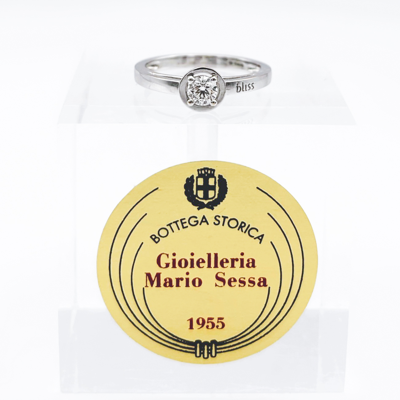 Bliss Solitaire Ring in 18kt White Gold with Diamond - Image 4