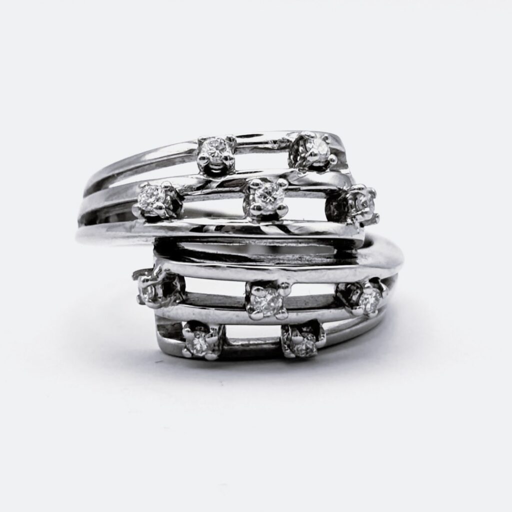 Multi-Band Ring in 18 kt White Gold and Diamonds