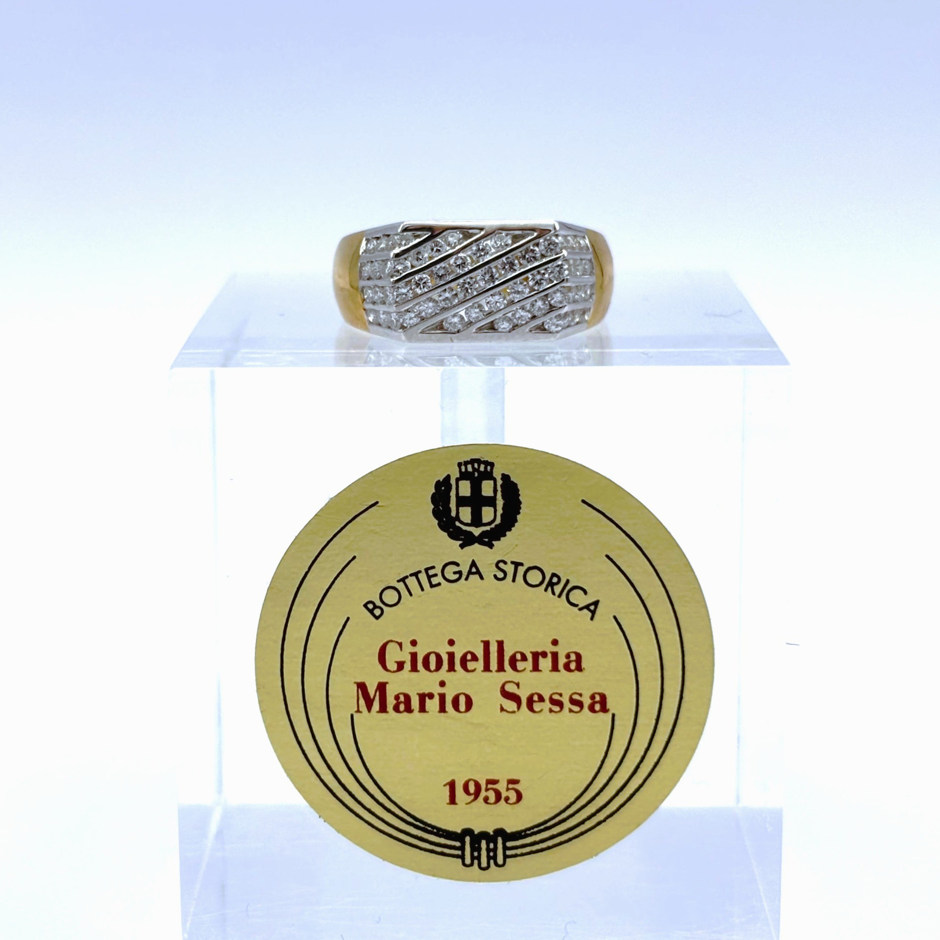 Anello in Oro Giallo e Oro Bianco 18 kt con Diamanti - immagine 5