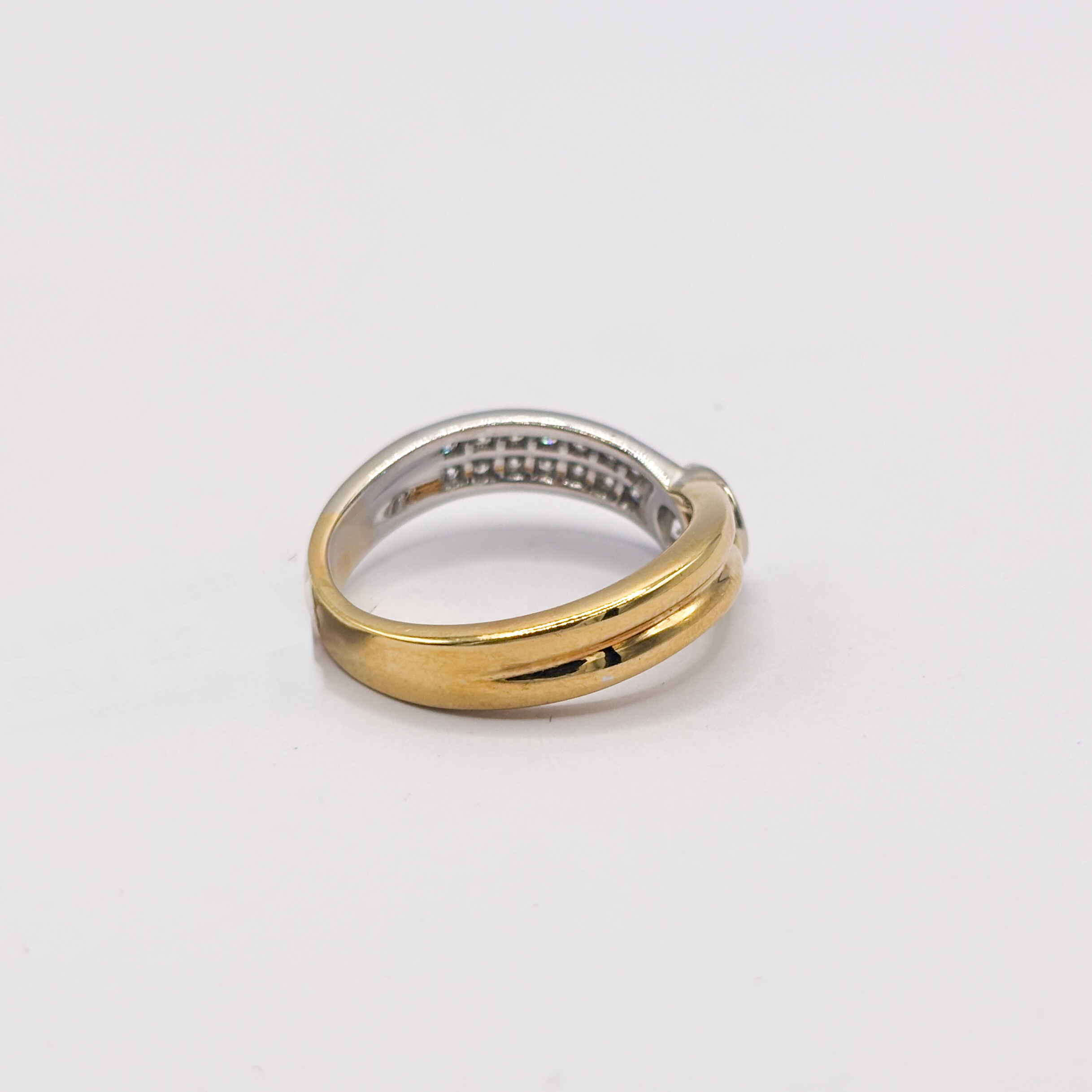 Ring in 18kt White and Yellow Gold with Diamonds - Image 4