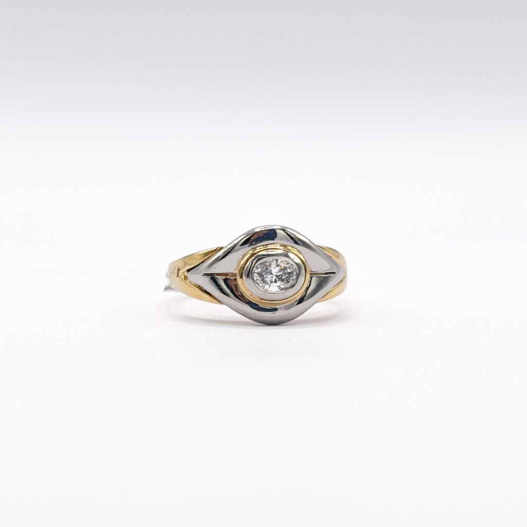 Ring in 18kt White and Yellow Gold with Diamond