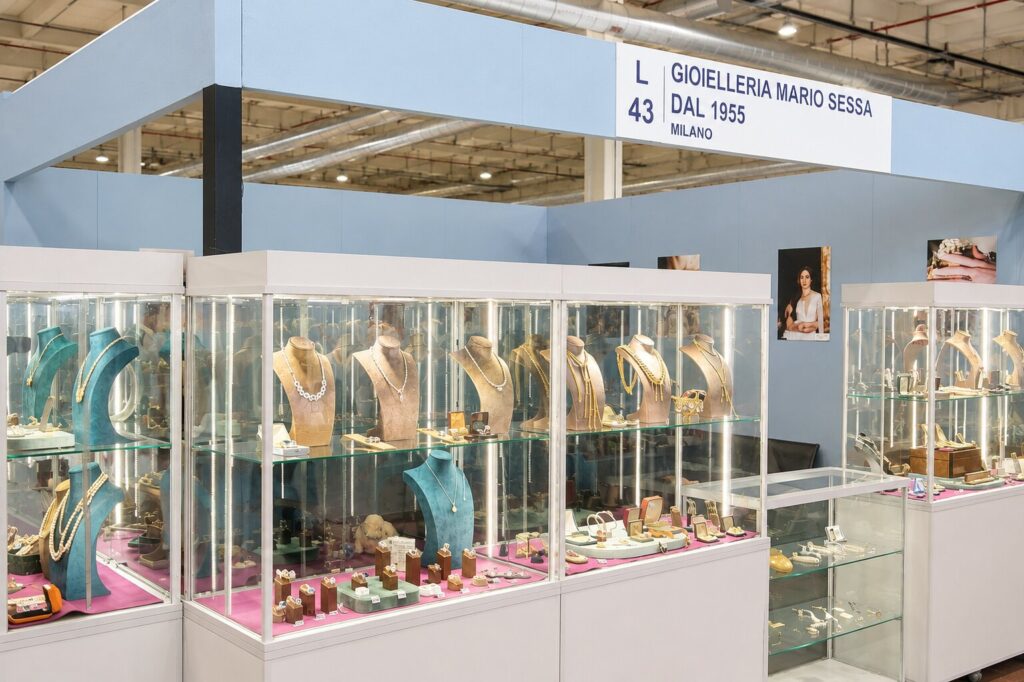 Gioielleria Mario Sessa's booth L43 at Mercanteinfiera in Parma