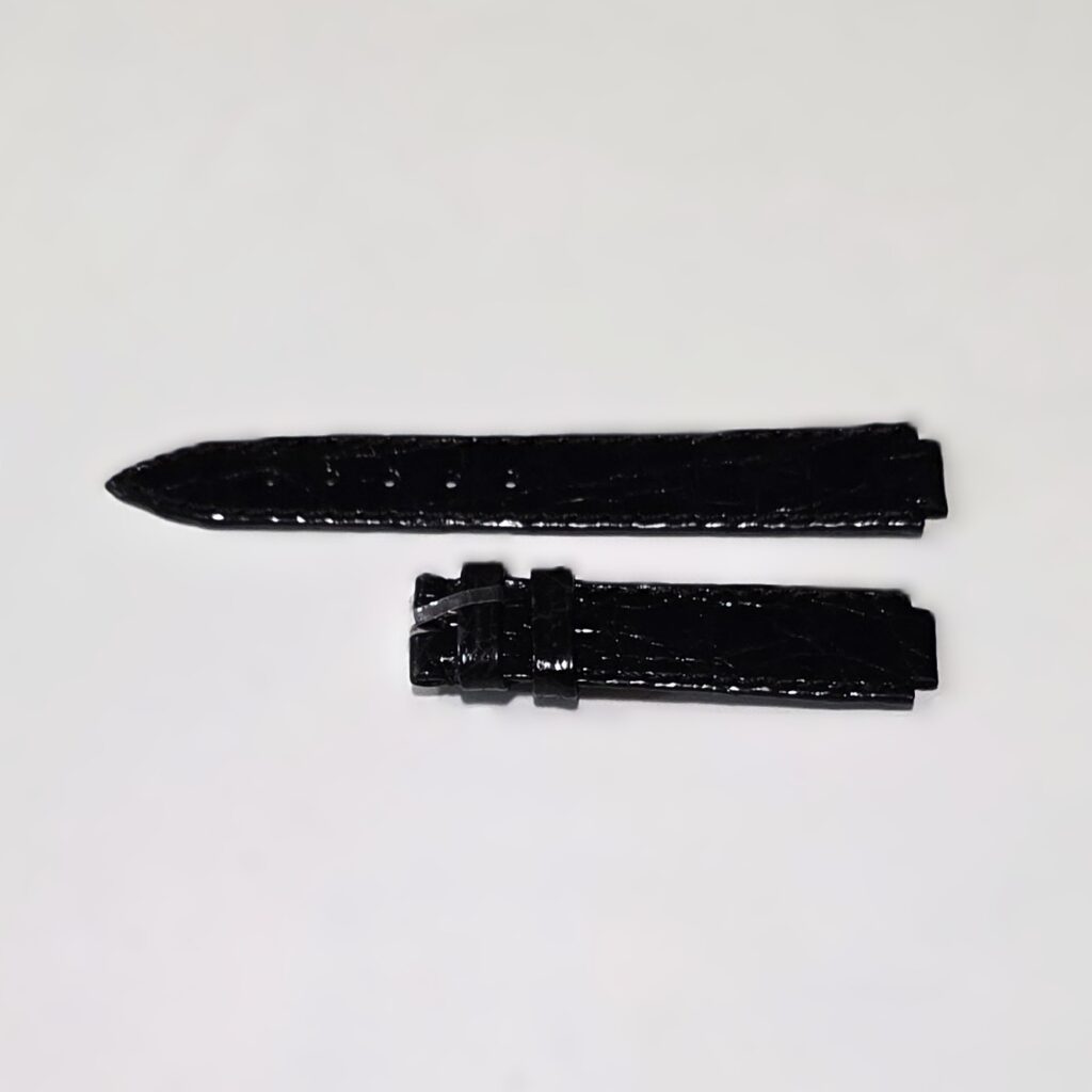 Original Black Alligator-Crocodile Strap, Gerald Genta, 16 mm Lug, 14 mm Buckle, Ref. 1283