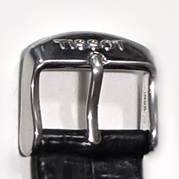 Tissot strap in black crocodile-embossed leather, case side 22x12 mm and original buckle side 18 mm - Image 2