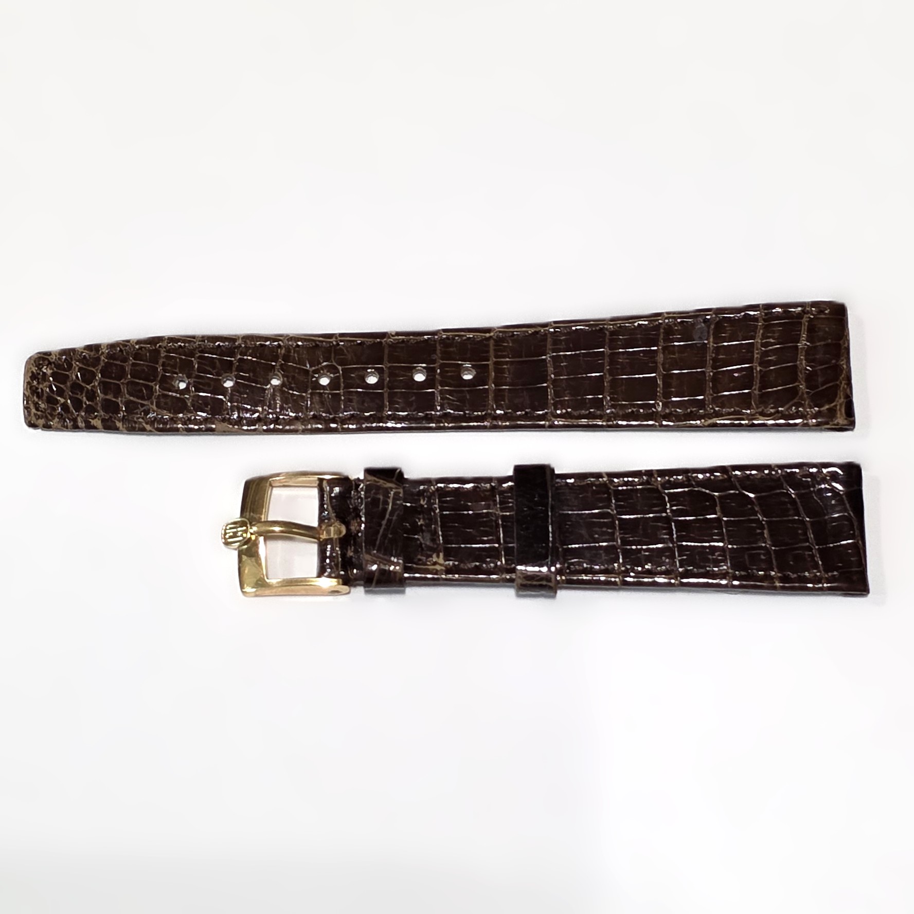 Girard Perregaux Strap in Brown Alligator, mm 18 x 14, with Original Signed Buckle