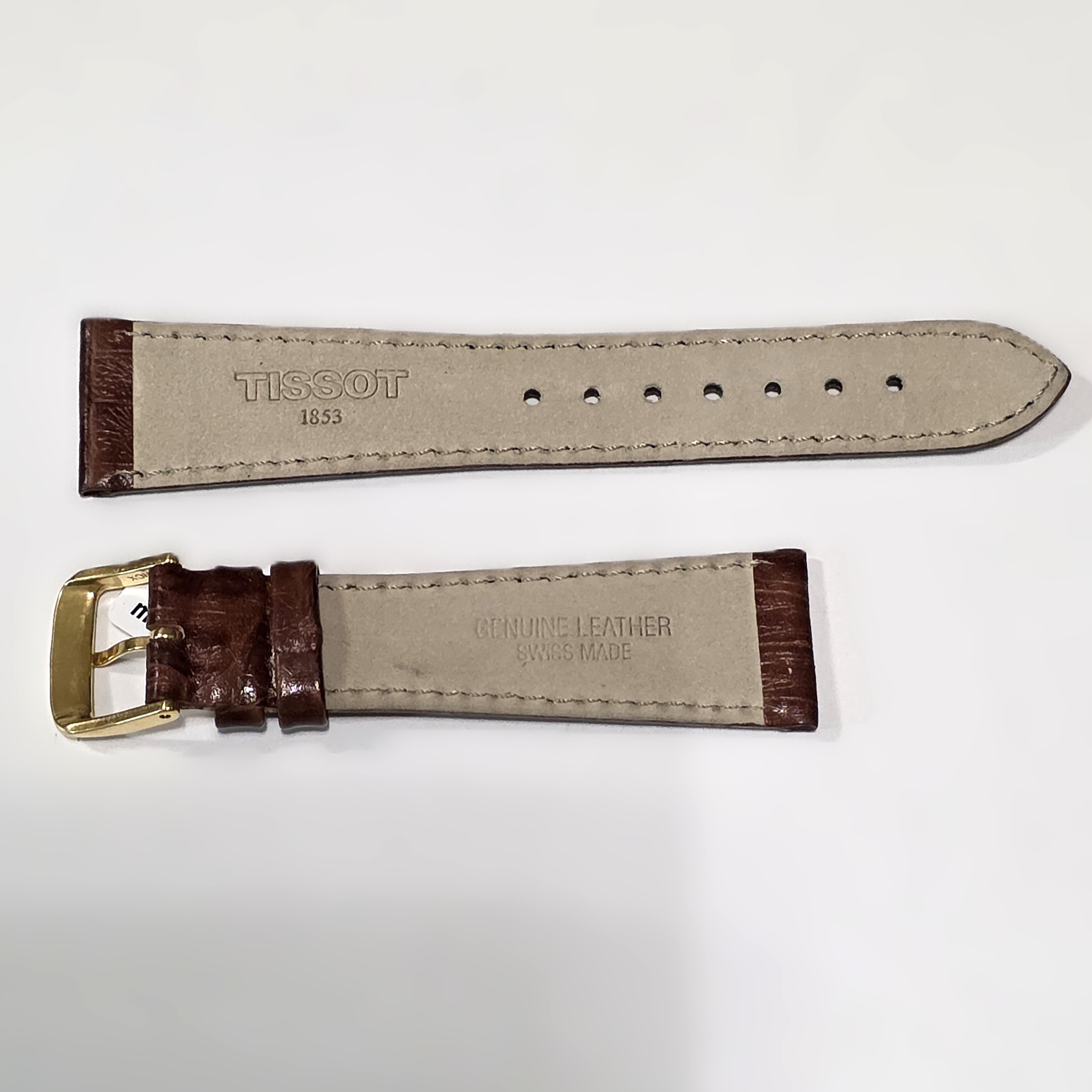 Tissot Strap in Brown Alligator-Embossed Leather, mm 21 x 16, with Original Signed Buckle - Image 2