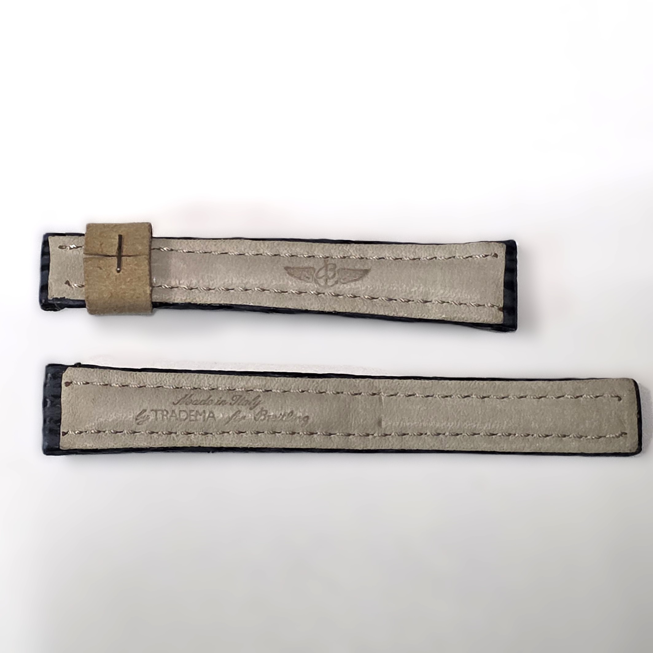 Cinturino spezzoni Breitling in pelle di squalo blu mm 16 x 14 - immagine 2