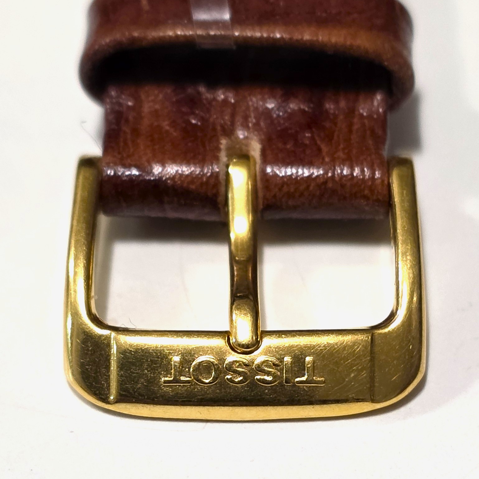 Tissot Strap in Brown Alligator-Embossed Leather, mm 21 x 16, with Original Signed Buckle - Image 3