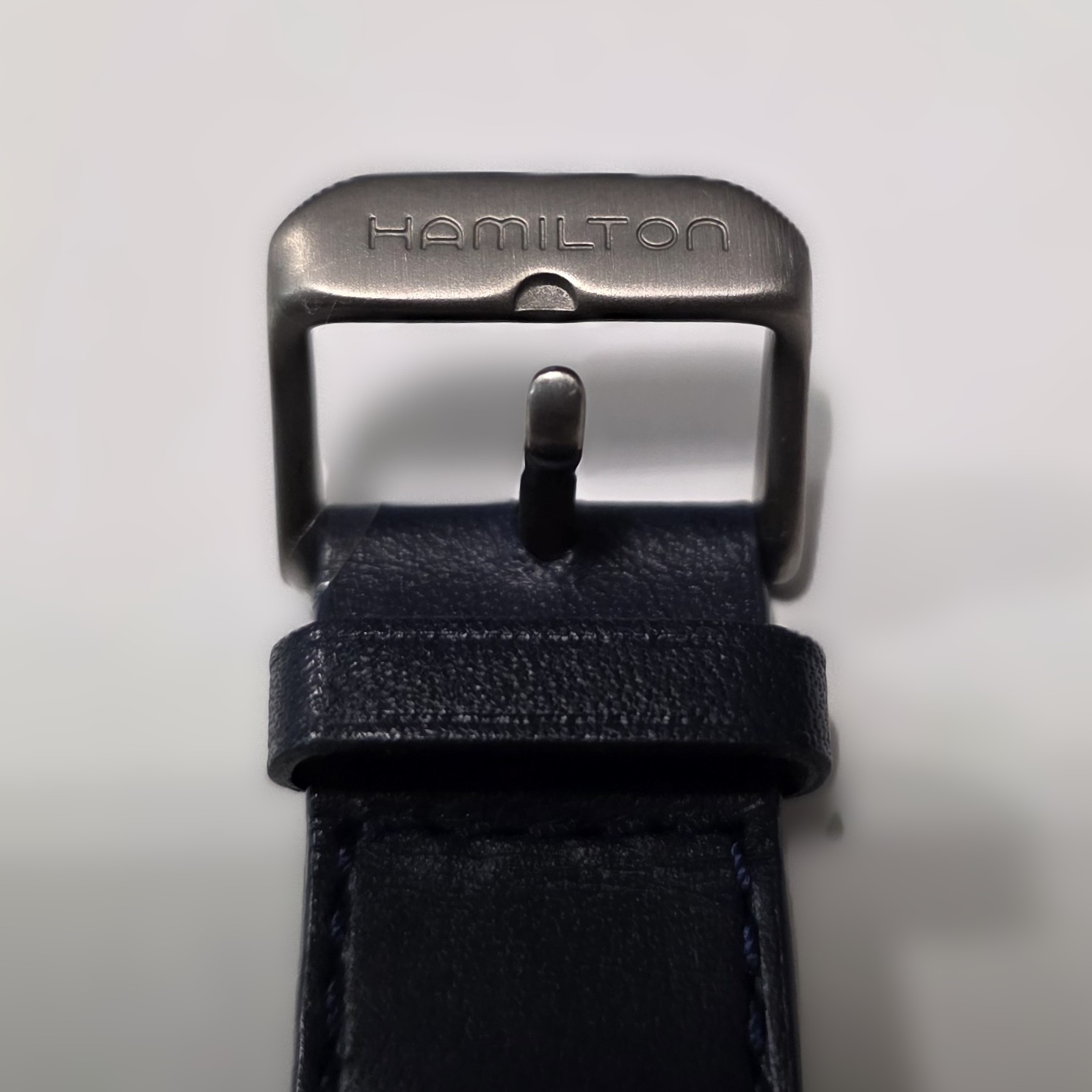 Hamilton Strap in Blue Leather, mm 20 x 16, with Original Signed Buckle - Image 2