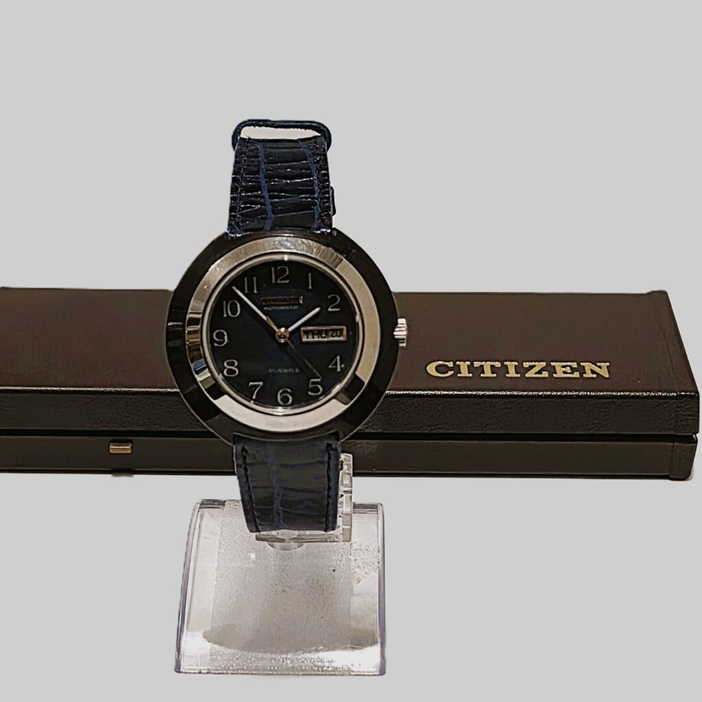 Citizen men's automatic, blackened steel case, 1970s, ref 199