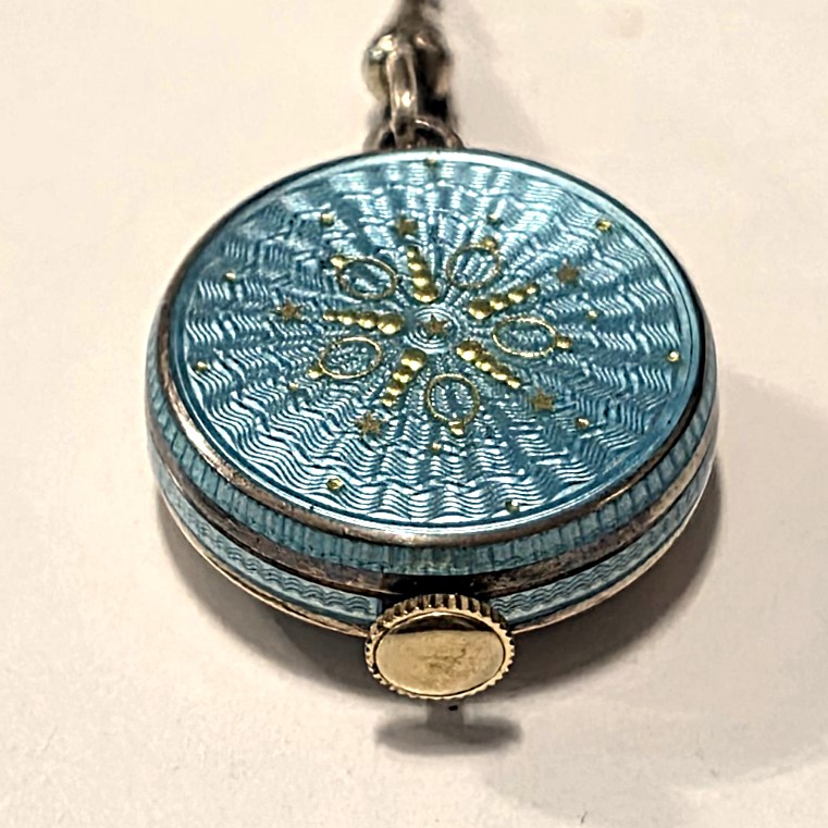 Bucherer Vintage Pin Watch in 925 Silver and Enamel - 1950s - Cal. AS 1001 - Image 4