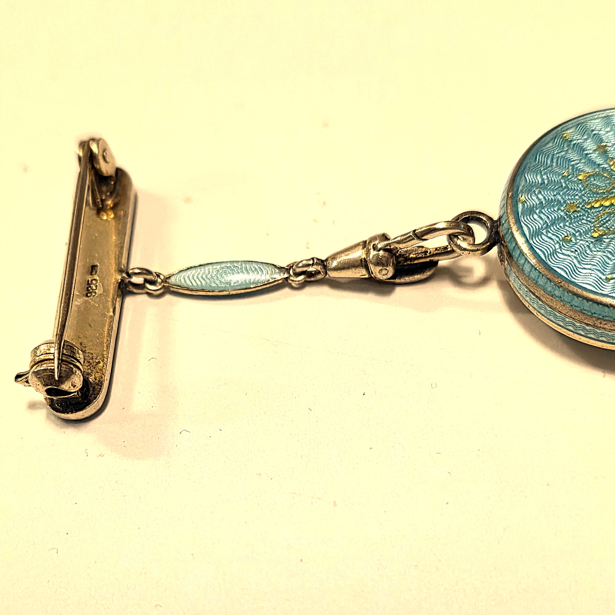 Bucherer Vintage Pin Watch in 925 Silver and Enamel - 1950s - Cal. AS 1001 - Image 6