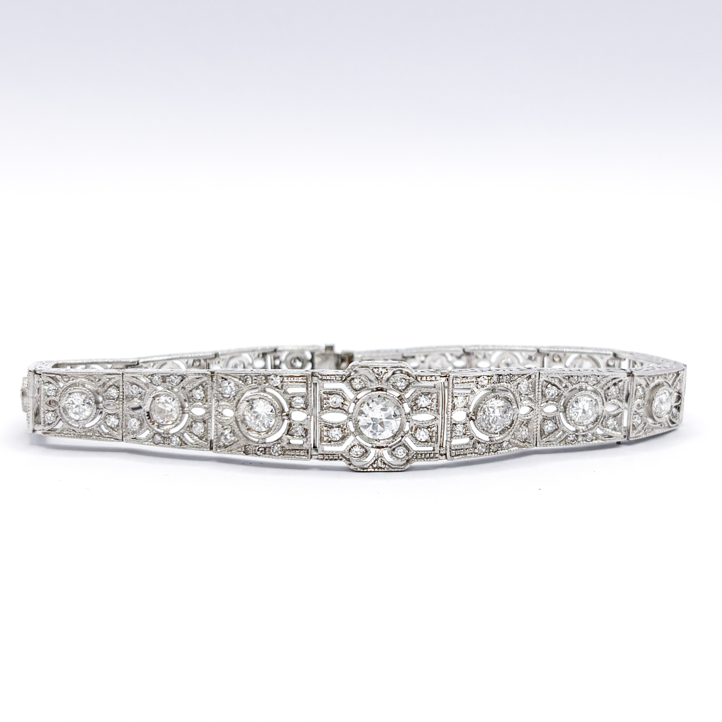 Bracciale Art Déco in Platino con Diamanti - immagine 2