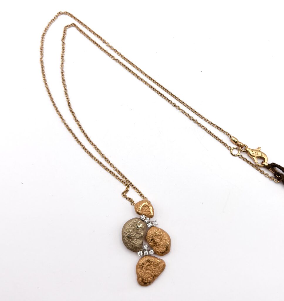 Annamaria Cammilli Tracce Collection Necklace in 18 kt Gold and Diamonds