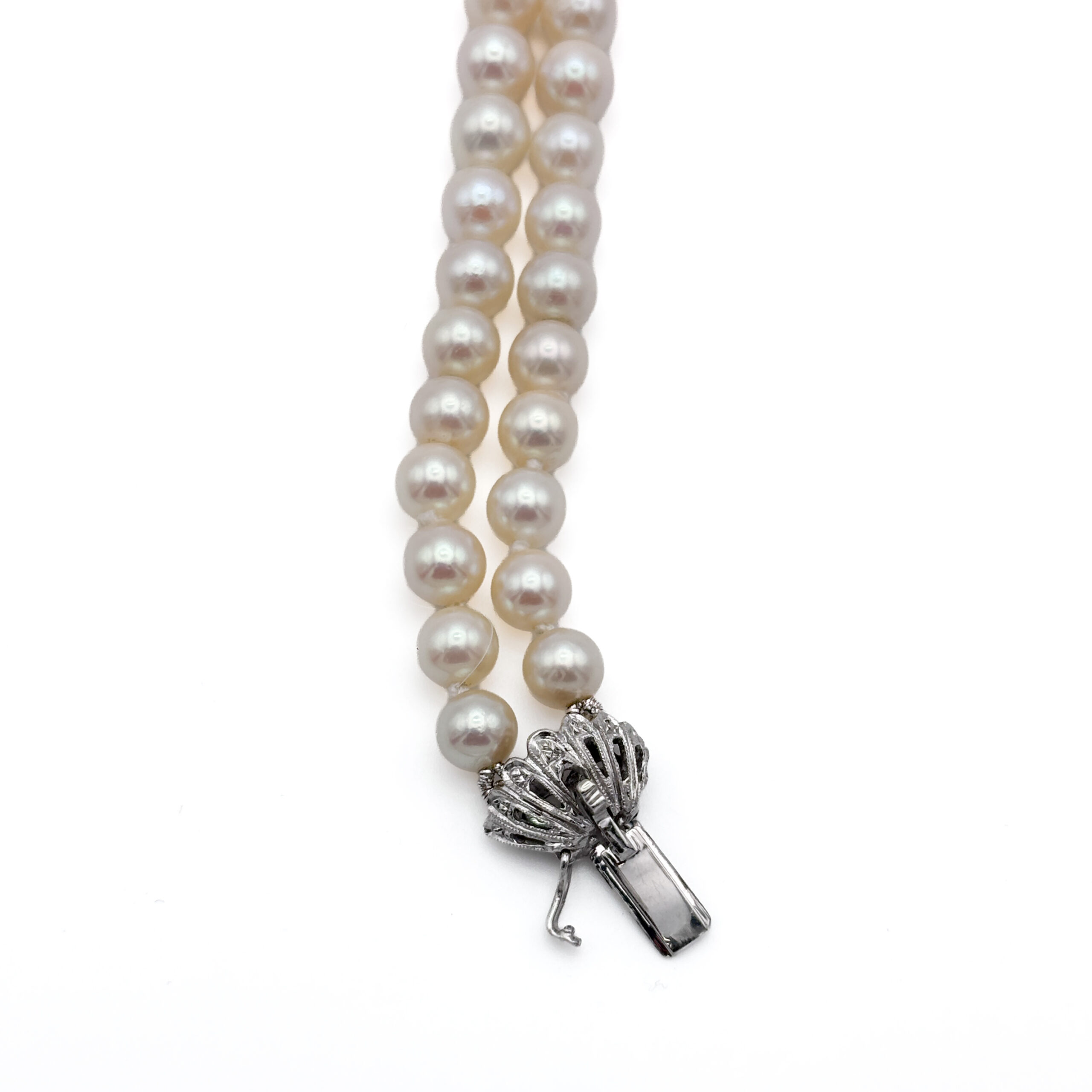 Bracciale a Due Fili di Perle con Smeraldi e Diamanti - immagine 4