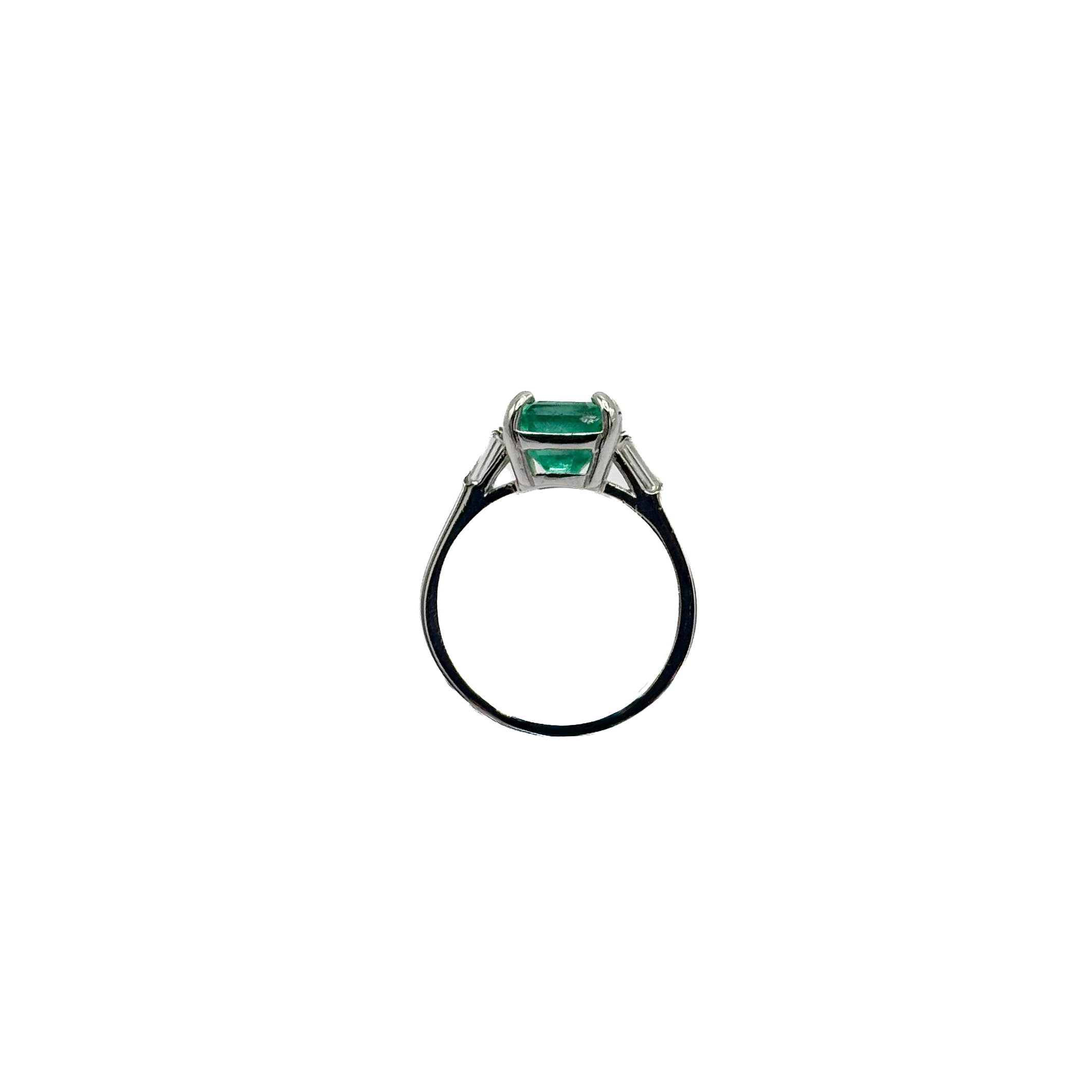 White Gold 18 kt Ring with Emerald and Diamonds - Image 6