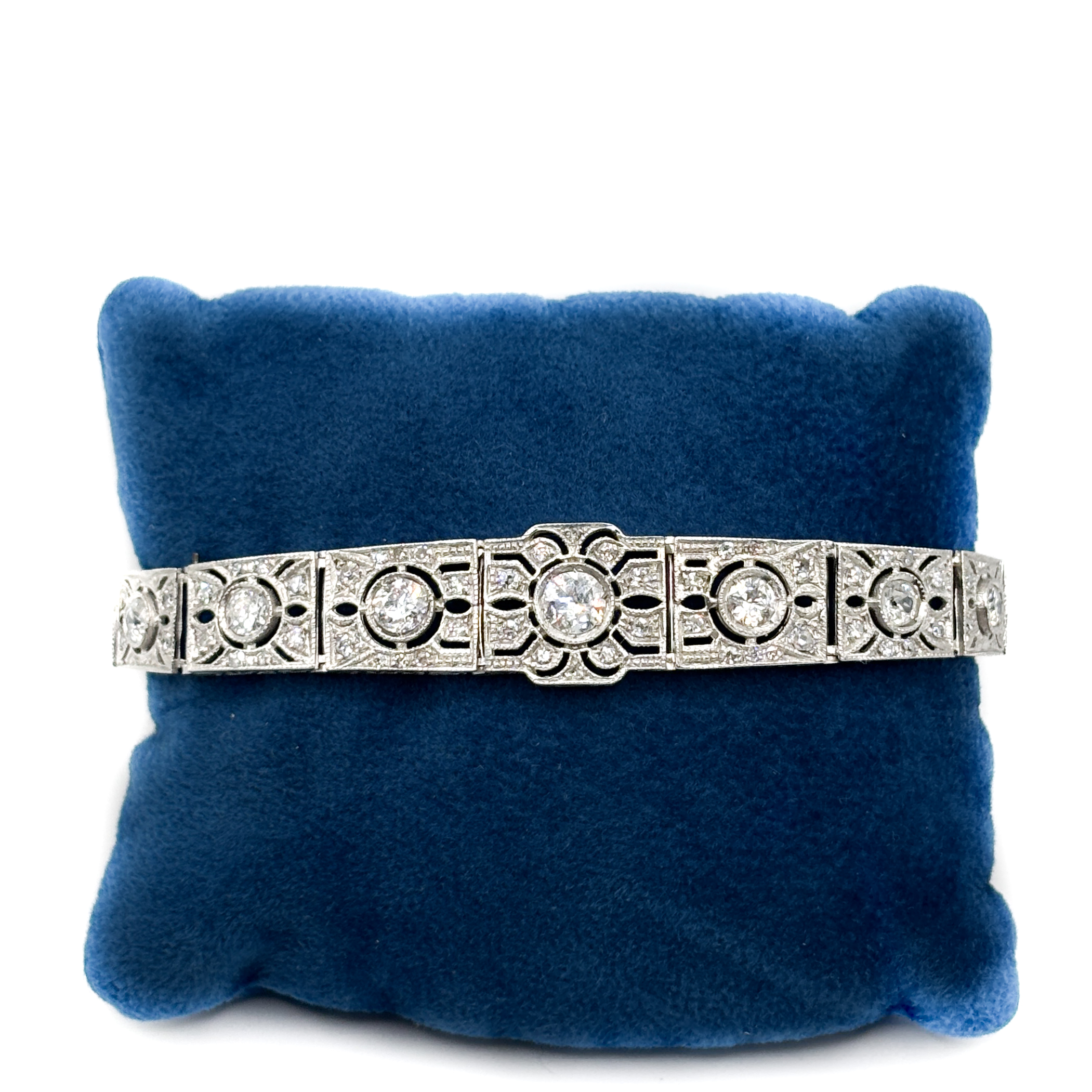 Bracciale Art Déco in Platino con Diamanti