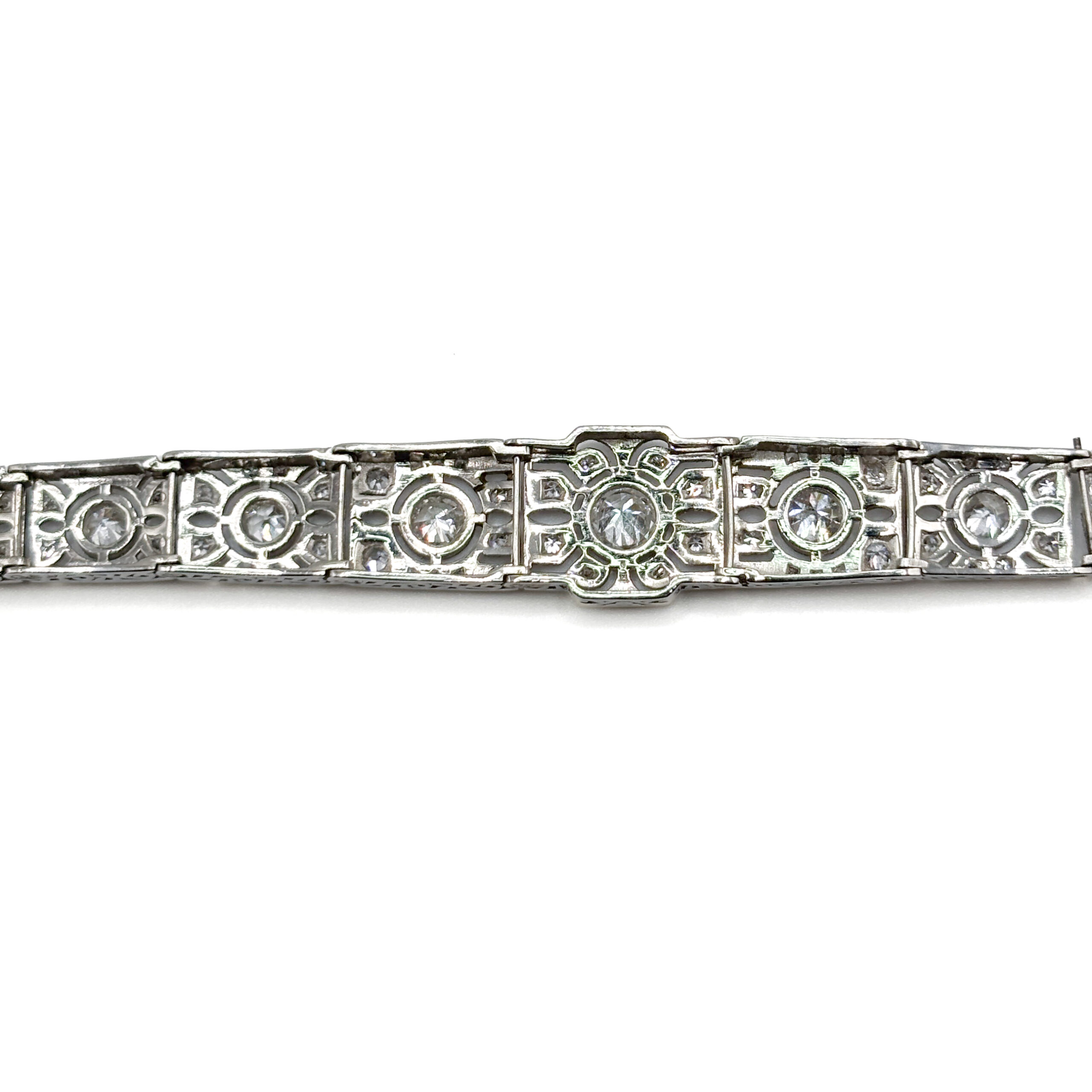 Bracciale Art Déco in Platino con Diamanti - immagine 5