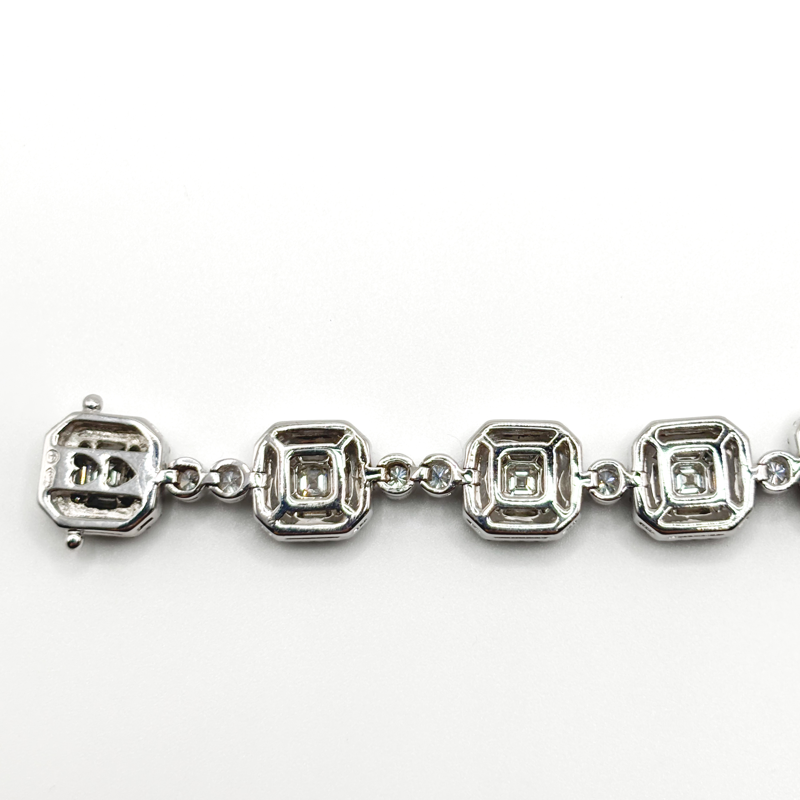 Bracciale in Oro Bianco 18 kt con Diamanti Taglio Smeraldo - immagine 9
