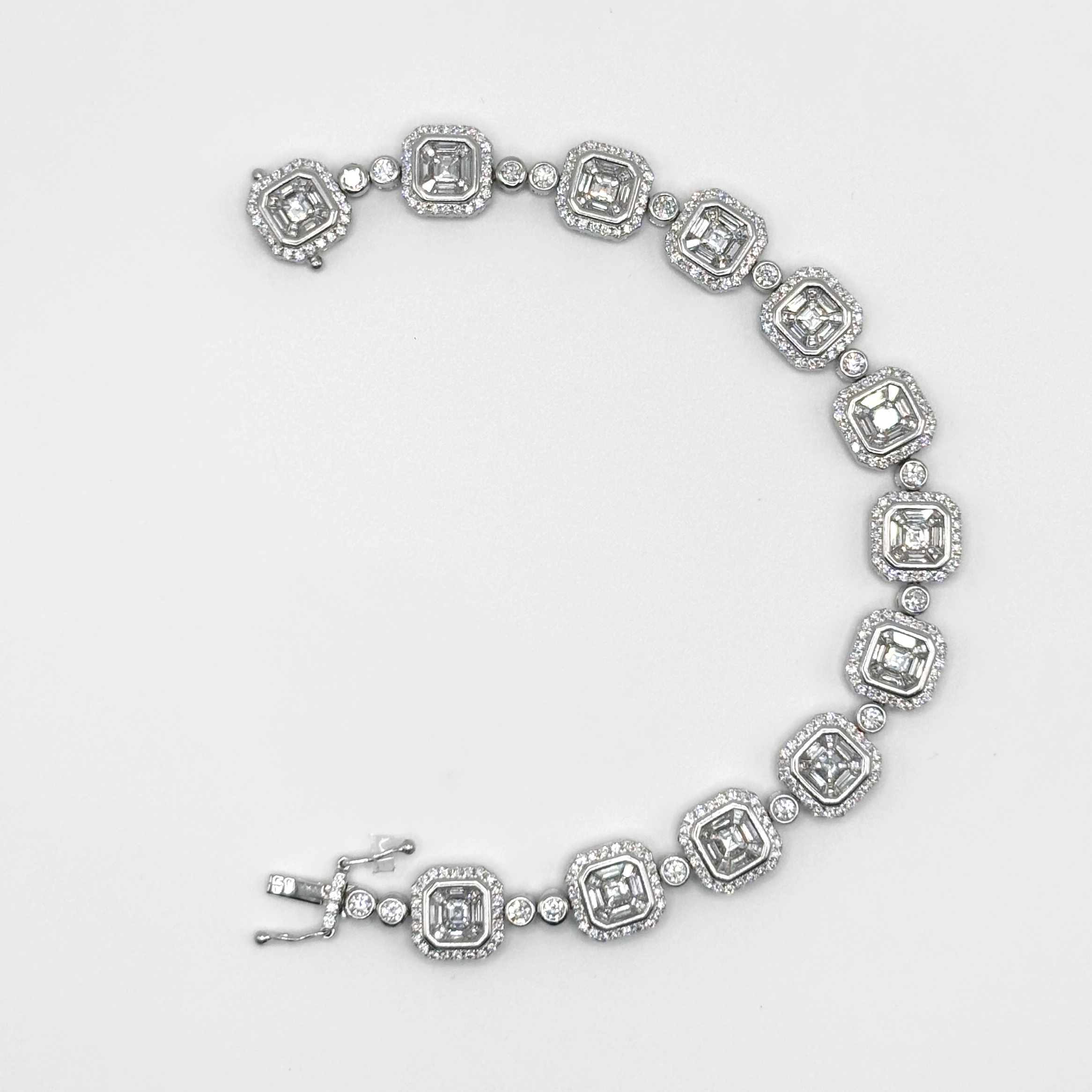 Bracciale in Oro Bianco 18 kt con Diamanti Taglio Smeraldo - immagine 6