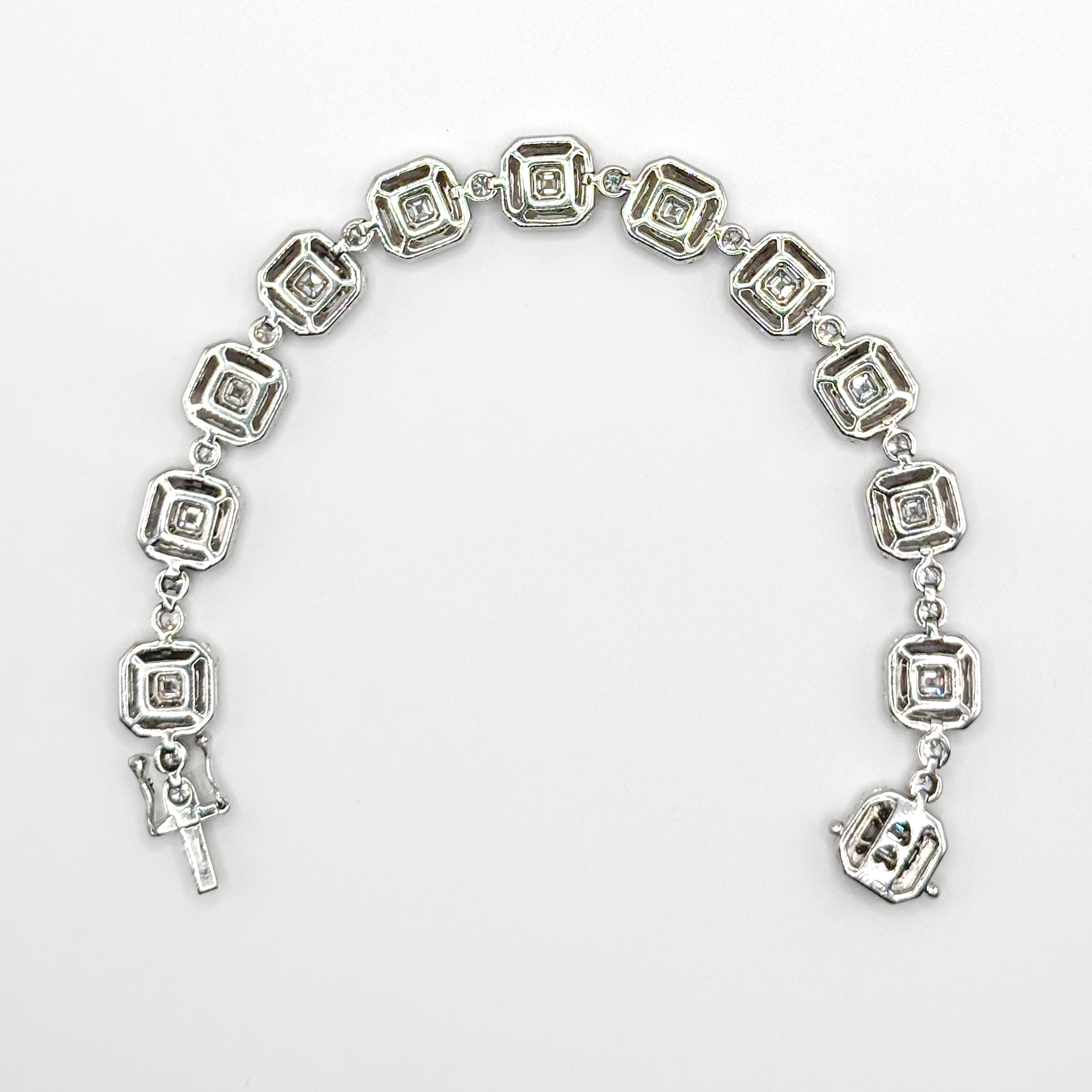 Bracciale in Oro Bianco 18 kt con Diamanti Taglio Smeraldo - immagine 7