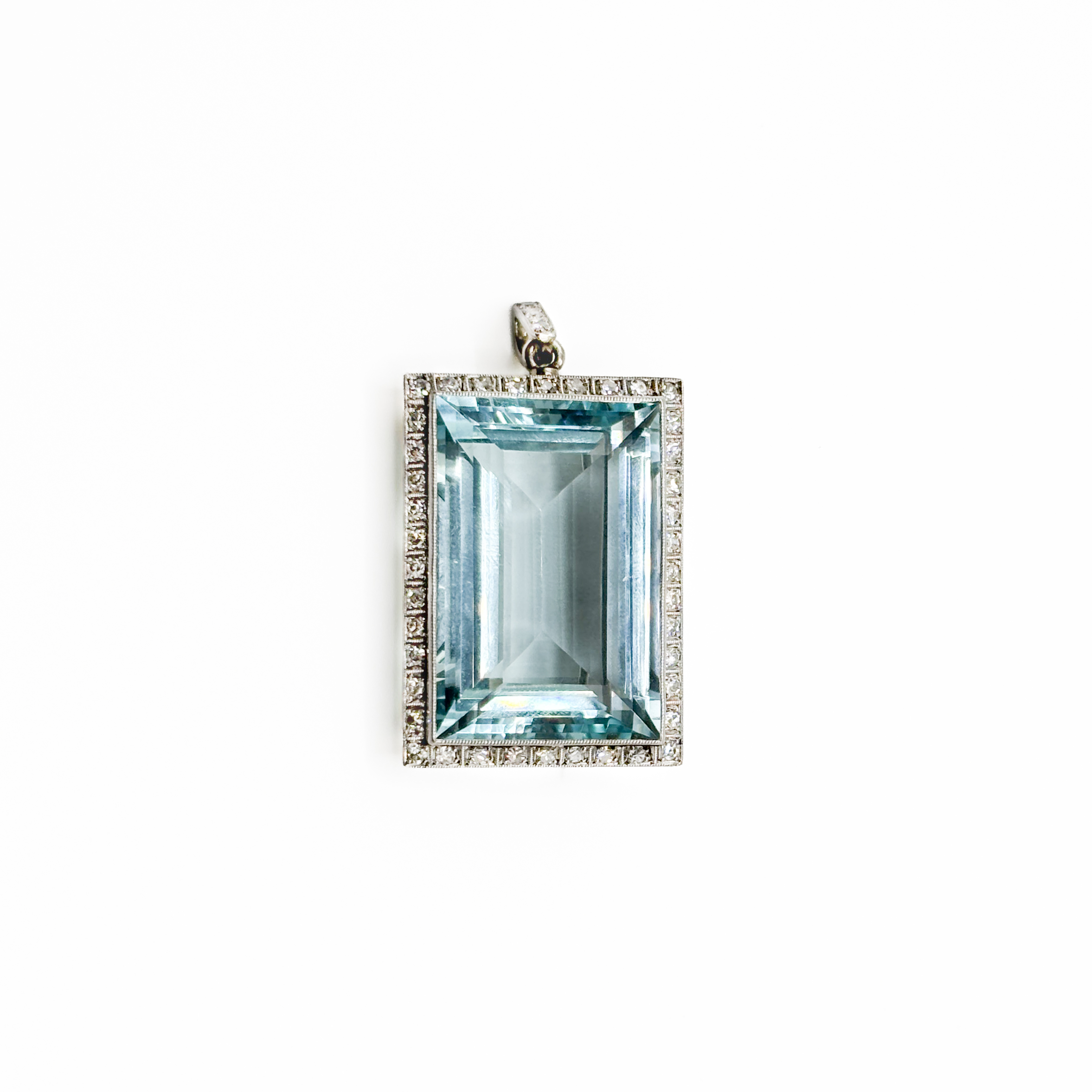 Spilla Ciondolo con Acquamarina in Oro Bianco 18 kt - immagine 4
