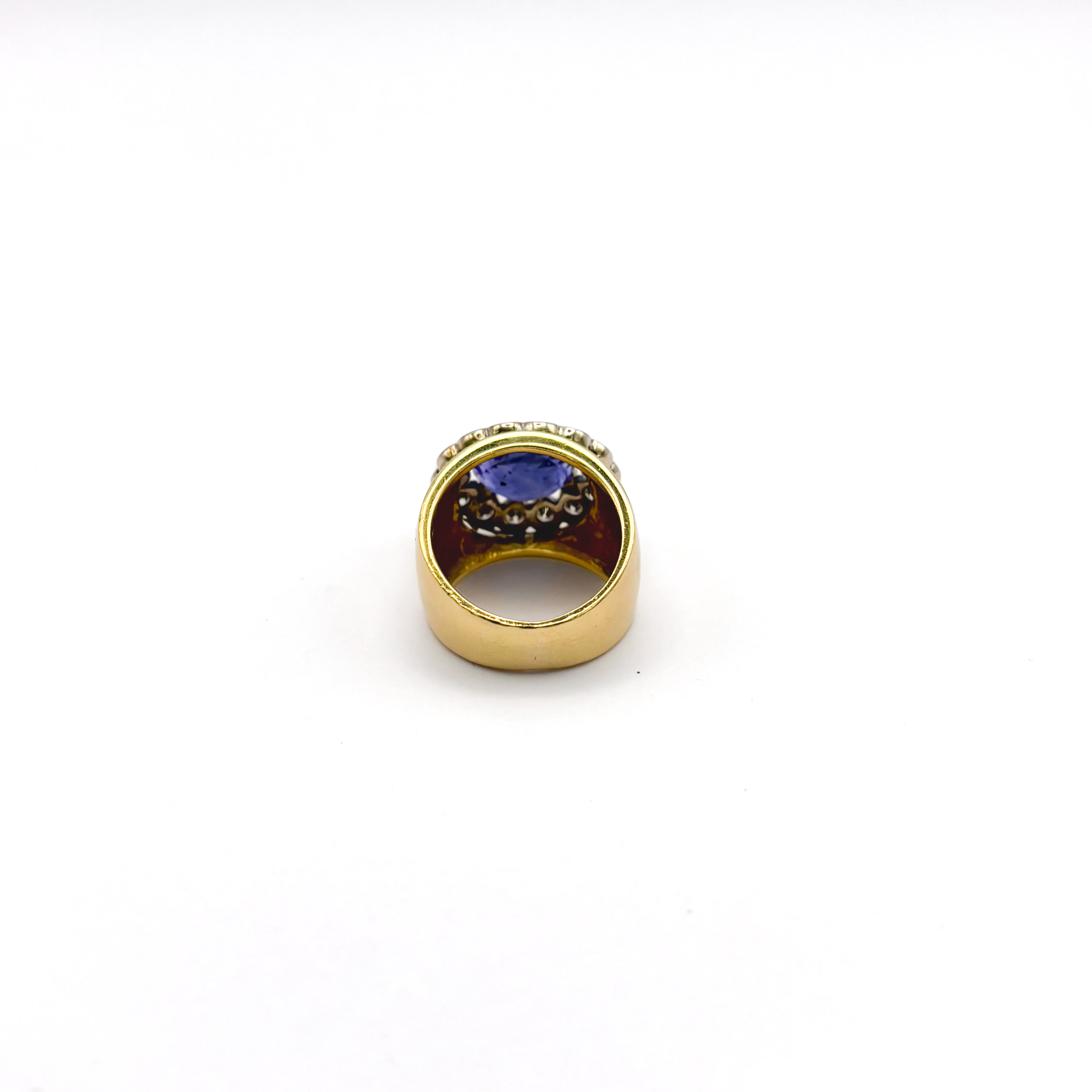 Anello in Oro Giallo 18 kt con Zaffiro No Heat e Diamanti - immagine 5