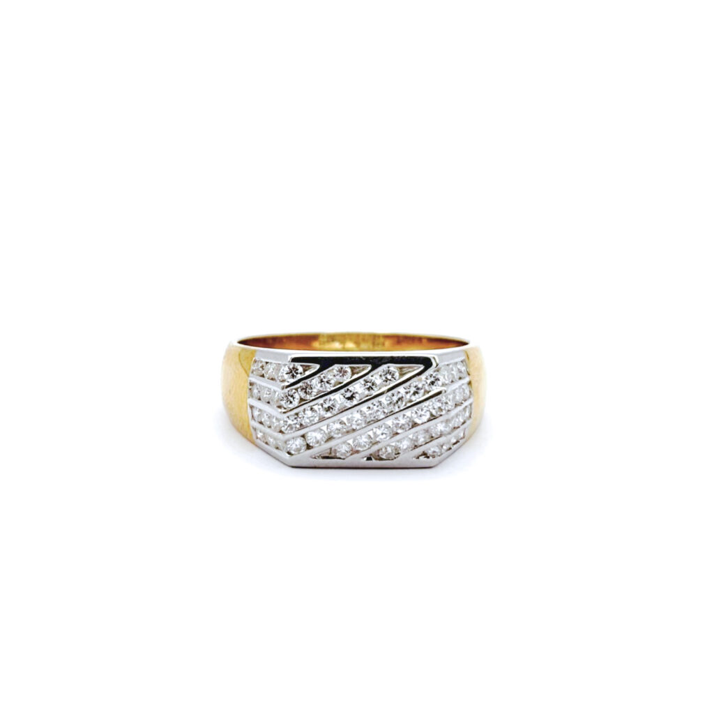 Ring in 18 kt Yellow and White Gold with Diamonds