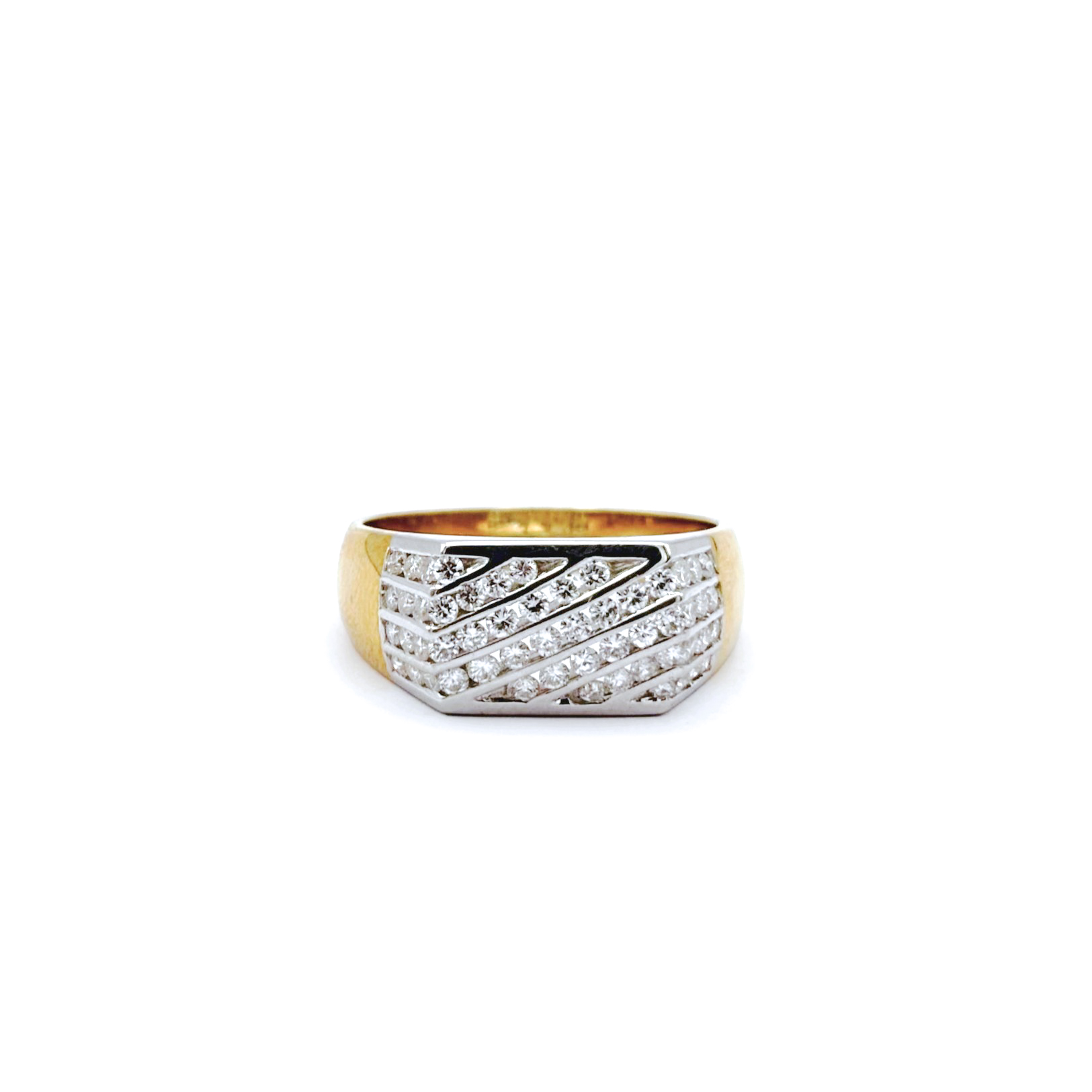 Anello in Oro Giallo e Oro Bianco 18 kt con Diamanti