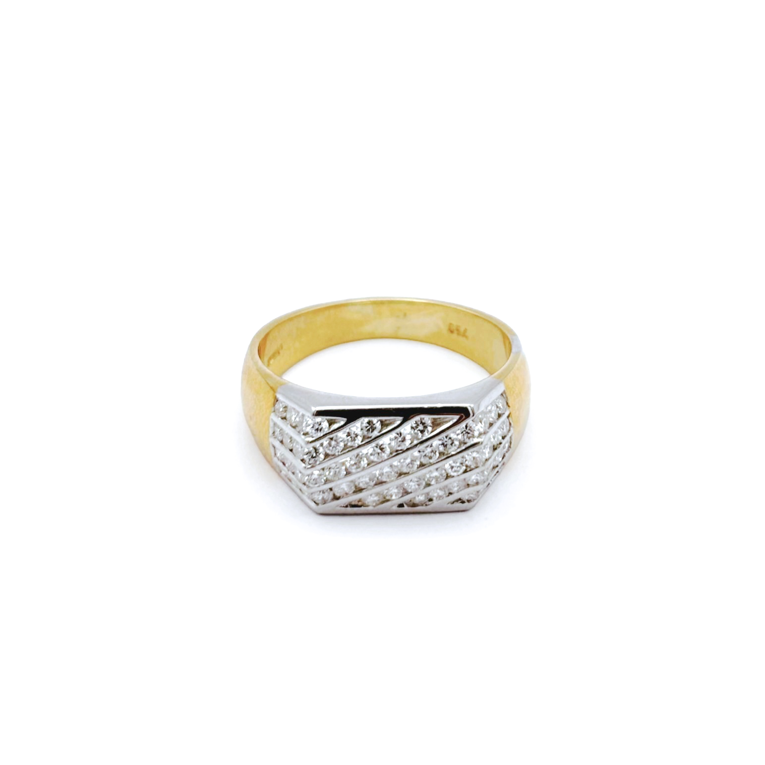 Anello in Oro Giallo e Oro Bianco 18 kt con Diamanti - immagine 2