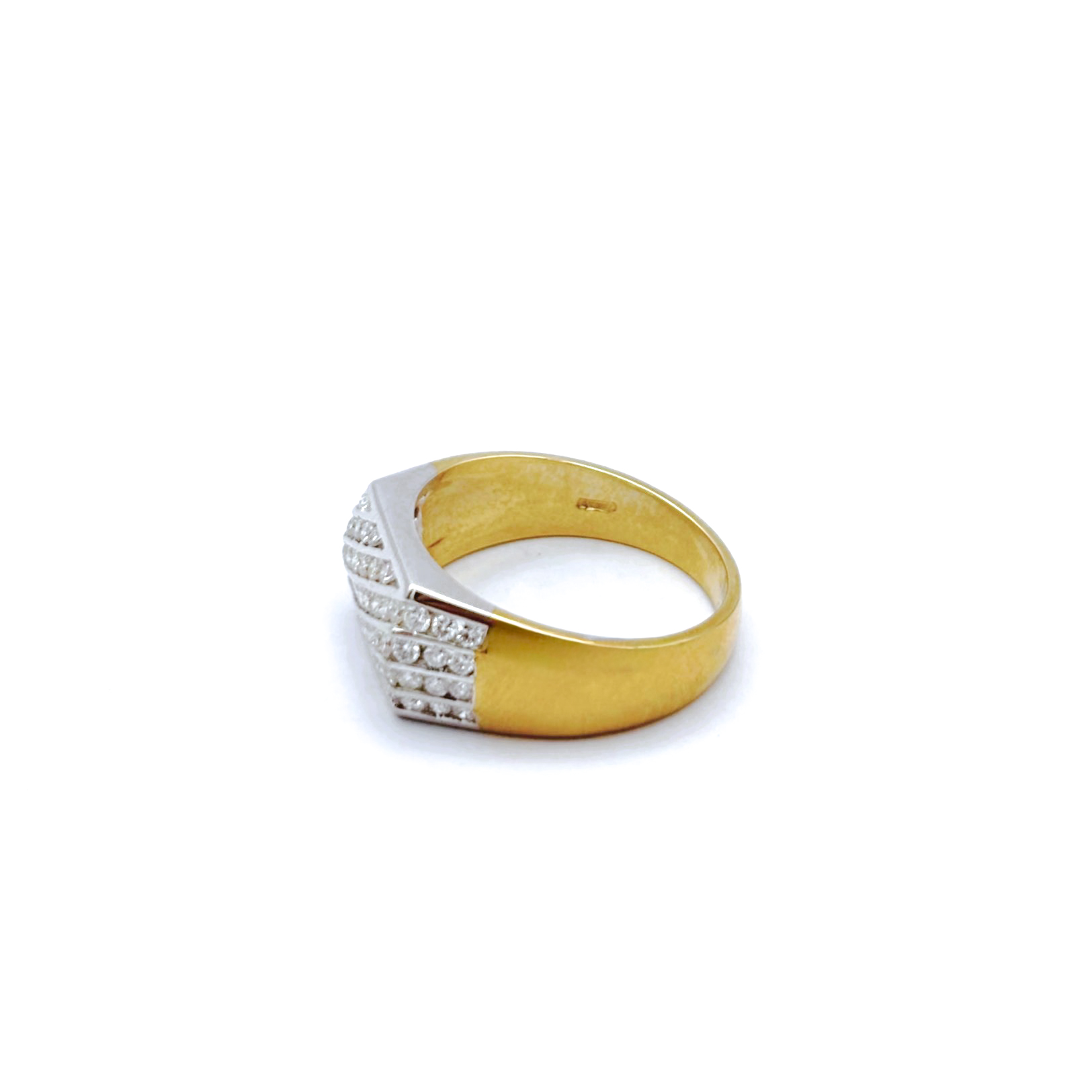 Anello in Oro Giallo e Oro Bianco 18 kt con Diamanti - immagine 3